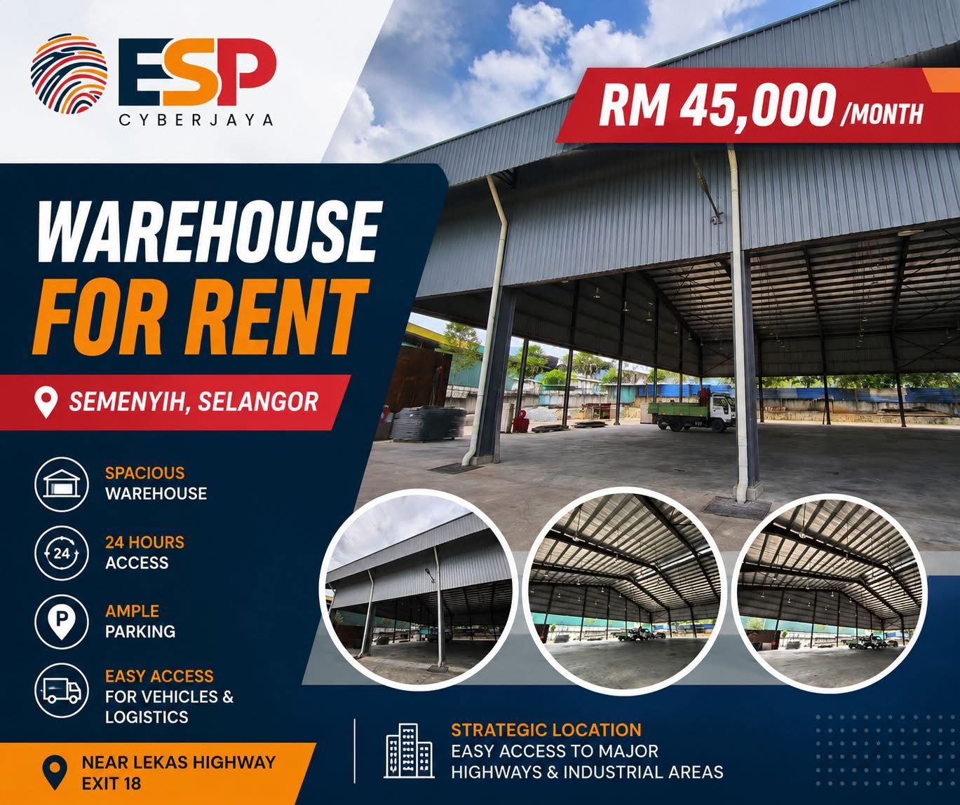 Warehouse for rent at Semenyih, Selangor.