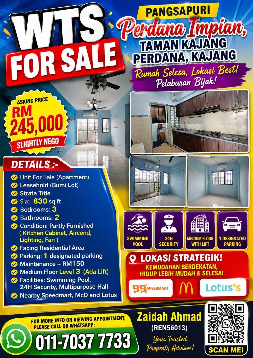 For Sale Pangsapuri Perdana Impian @ Taman Kajang Perdana
