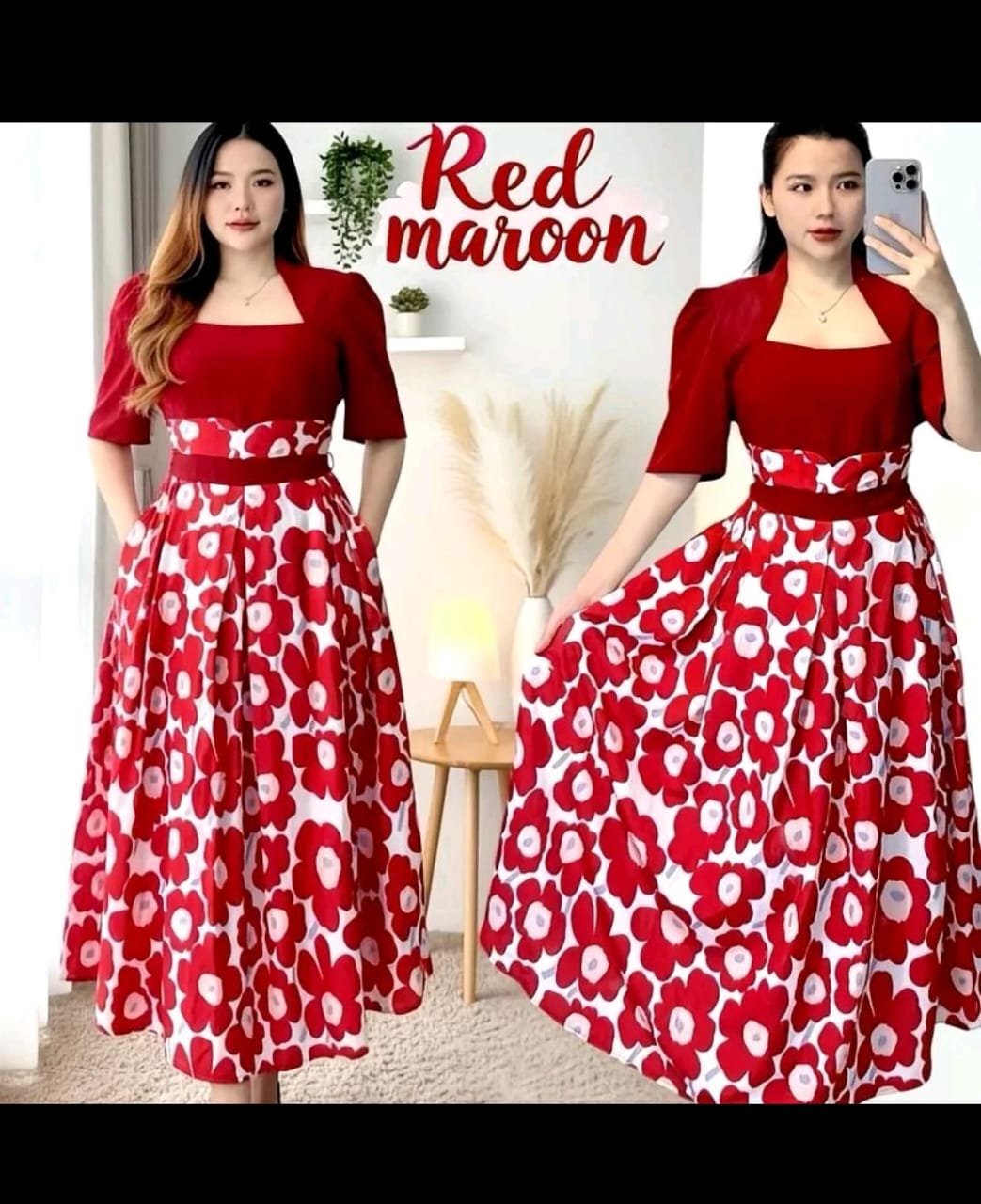 Red dress 2 tone