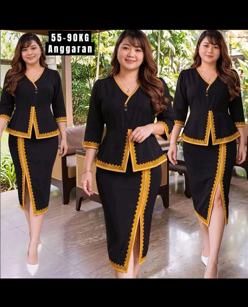 Set Borneo kebaya lengan pendek/suku dan panjang