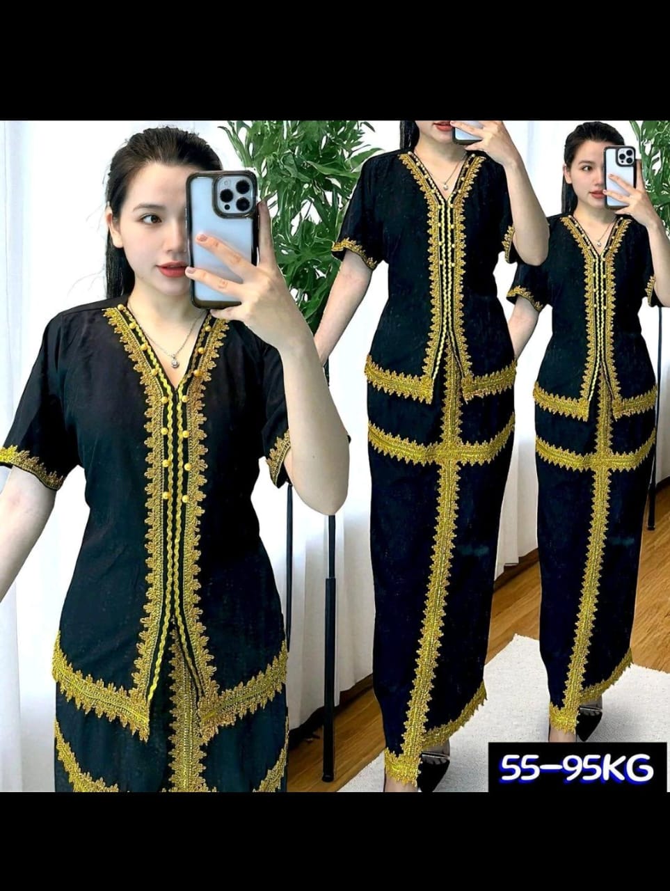Set Borneo kebaya lengan pendek/suku dan panjang