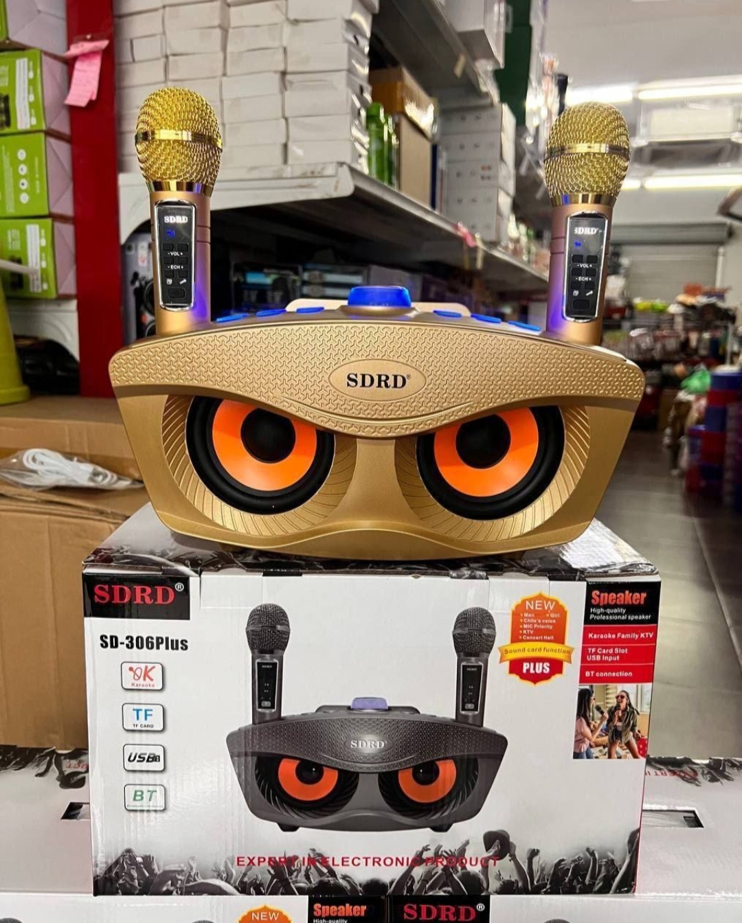 Sdrd speaker karaoke (purple,black, gold)