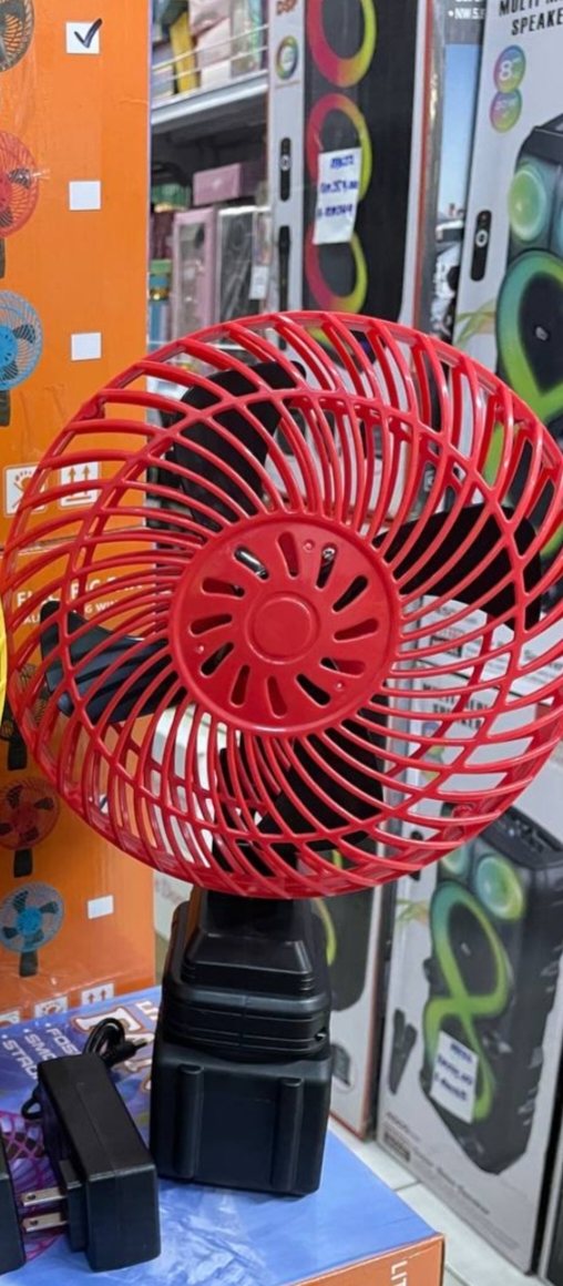 Lithium electric plastik fan 2 speed red color