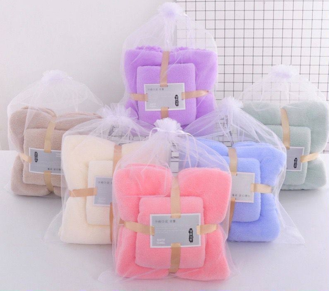 2 packs of bathroom towels size 35*70cm/70*140cm ~white