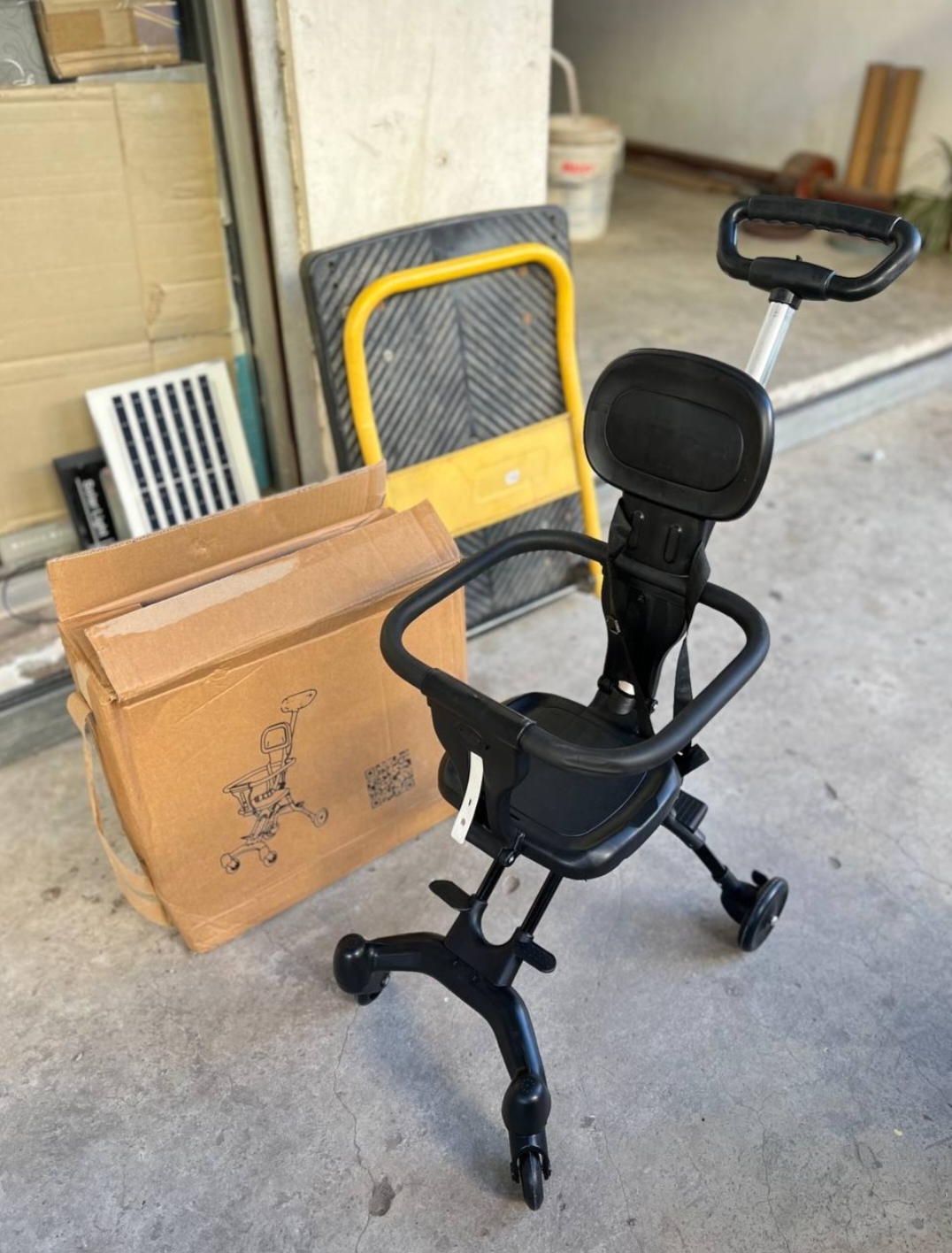 Baby stroller foldable 4 wheels ~black color