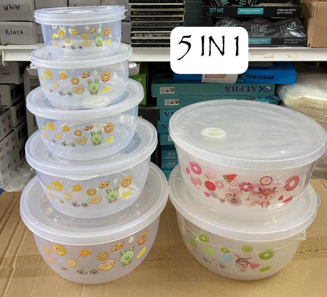 5 in 1 food container round