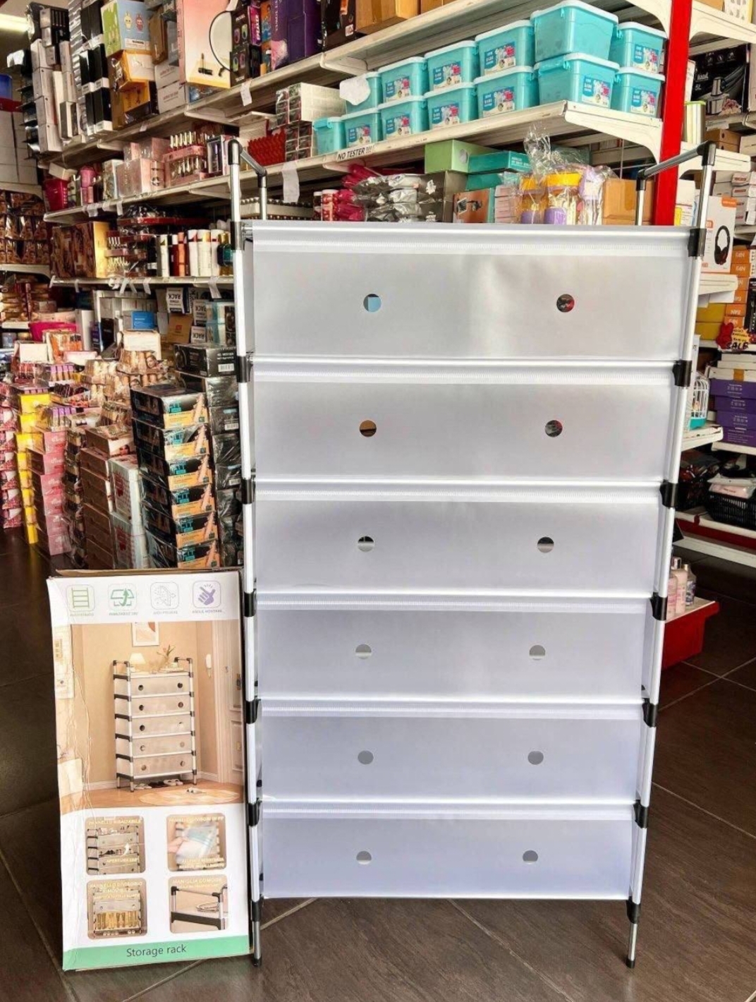 Shoe storage rack 6 layer plastic