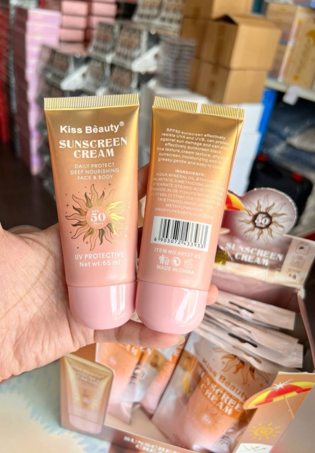 Kiss beauty sunscreen cream UV protective spf 50pa+++