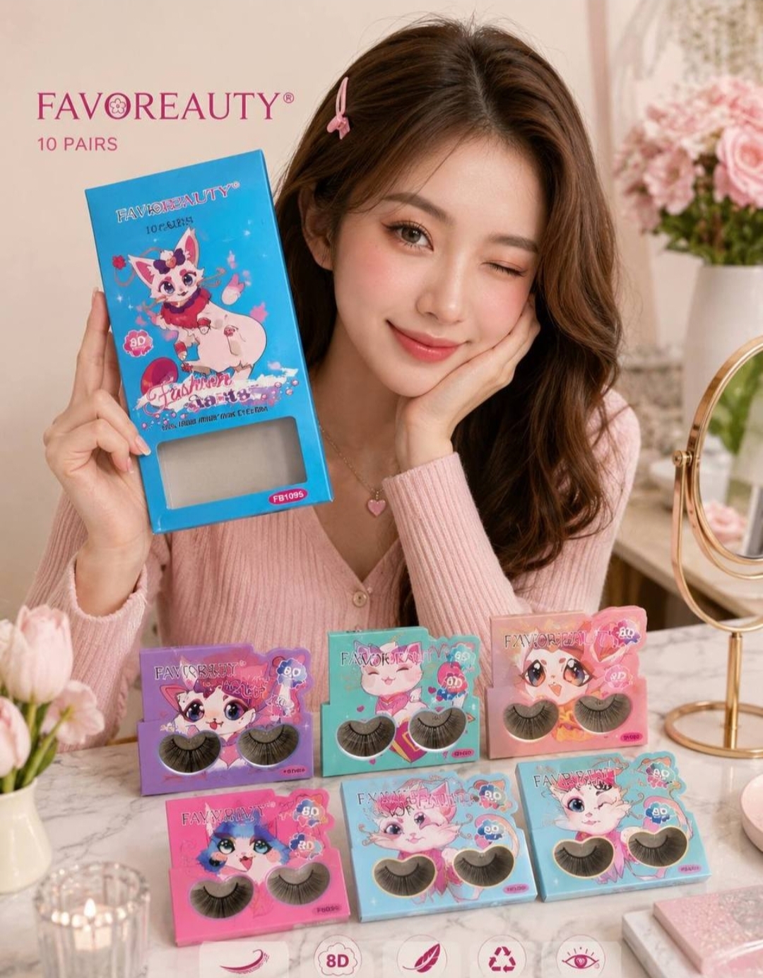 Favorbeauty eyelash 1 box 10 pasang fb1095