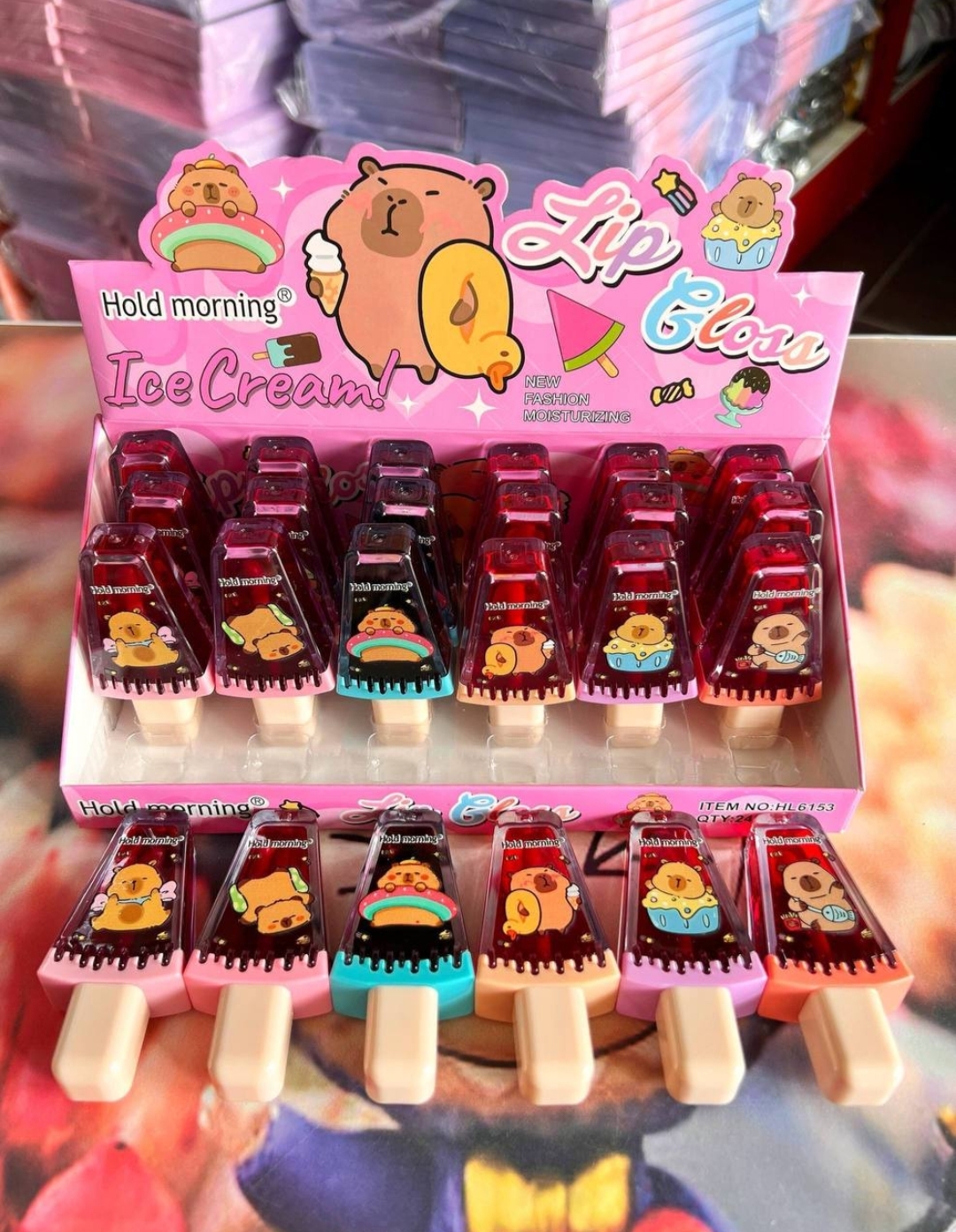 Hold morning ice cream lipgloss tint capybara 1 box 24pcs