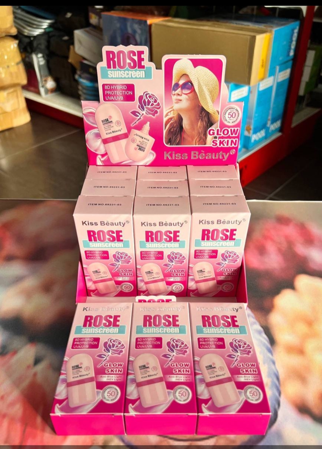 Kiss beauty rose sunscreen 8D hybrid protection uva/uvb SPF 50 pa ++  NO.69231-03